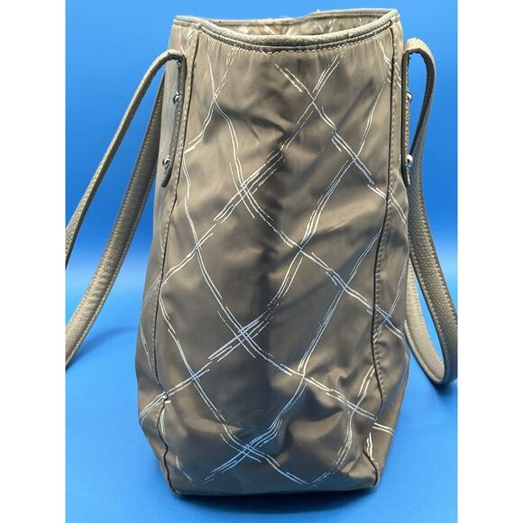 Vera Bradley Preppy Poly Ella Burnished Pewter Large Tote Bag Double Handles - Picture 3 of 12